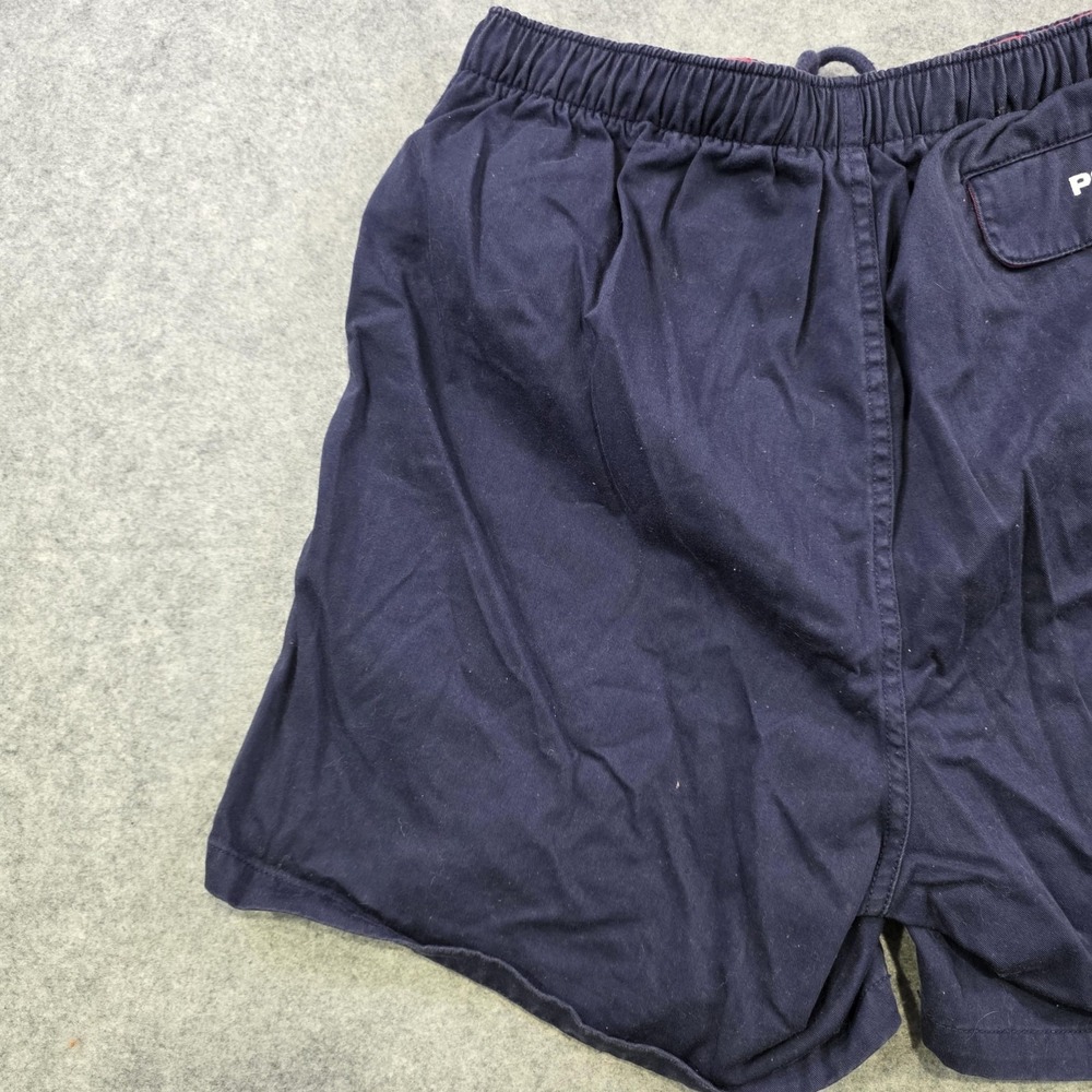 VTG Polo Ralph Lauren Shorts Mens 34 Blue Chino Pony Logo Elastic Waist 7 Inseam - Picture 13 of 16